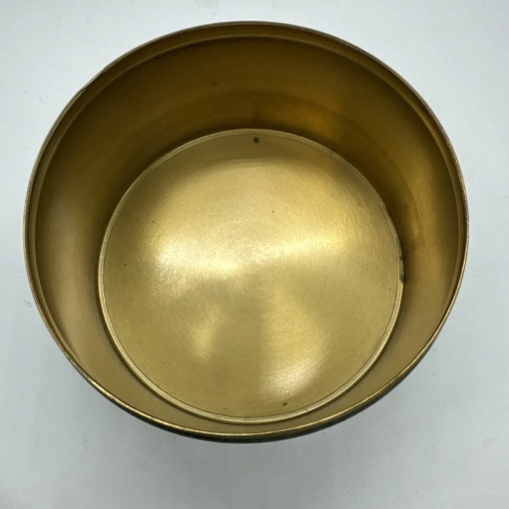 Vintage Art Deco Chase Green Floral Powder Box